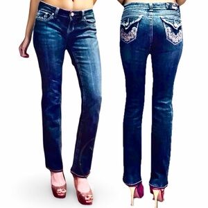 Grace in LA SUPER Embellished Bootcut Jeans, Size 9/28